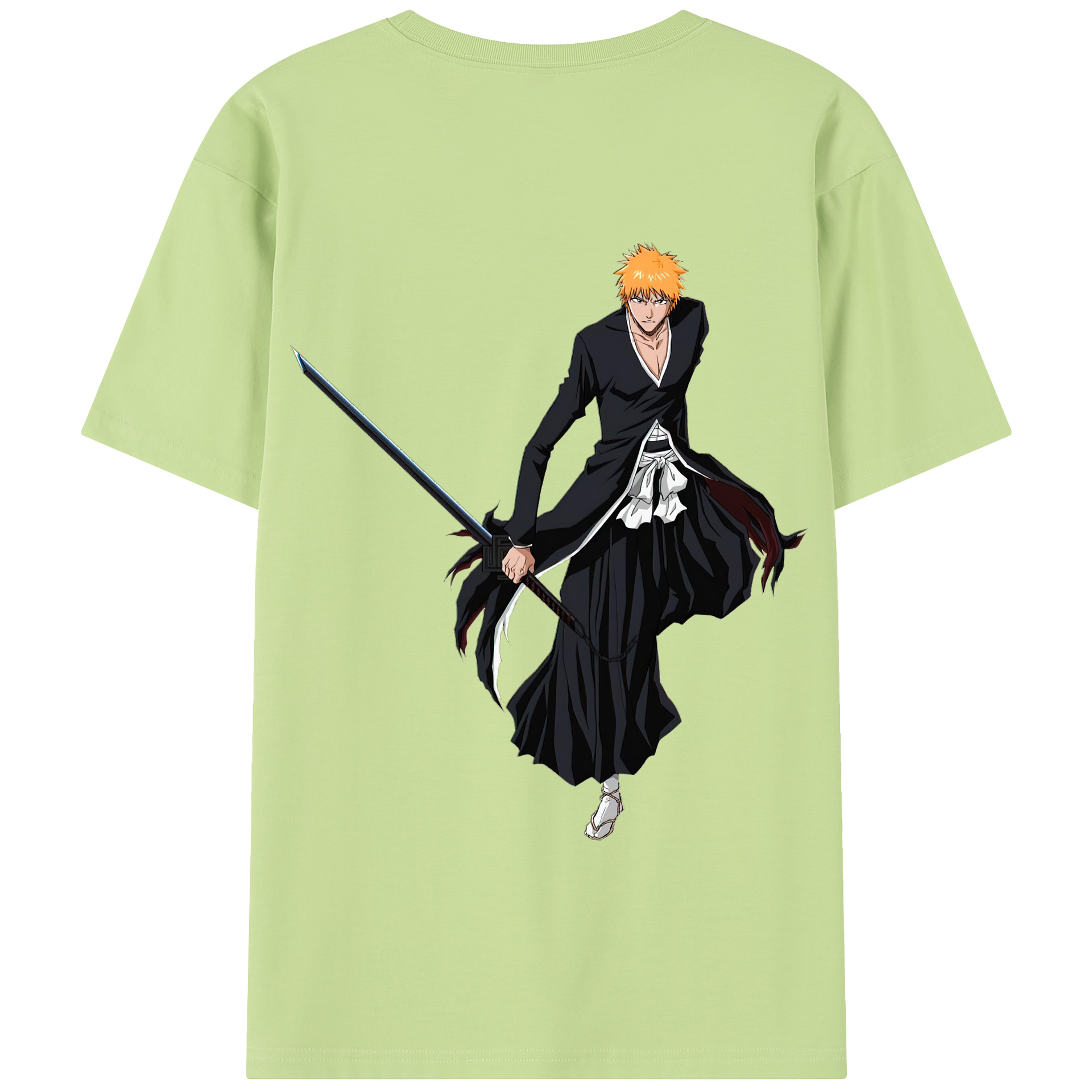 （画像用） ブリーチ 黒崎一護（くろさき いちご）BLEACH Kurosaki Ichigo 綿100％半袖Tシャツ（背面プリント）